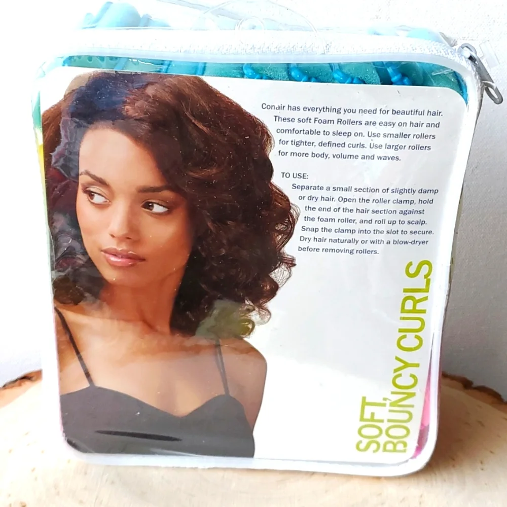 Conair Soft Foam Rollers 48 Pieces Bouncy Curls Comfortable For Sleep
